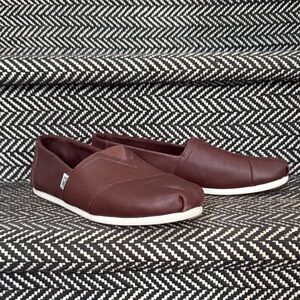 Toms Rich Brown Leather Loafers